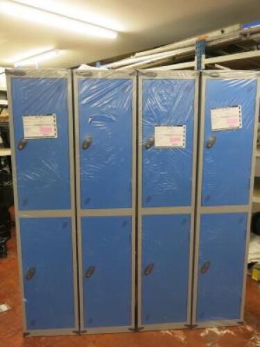 4 x New/Packaged 2 Door Probe Personnel Lockers. Size H178 x 38 x 38cm.