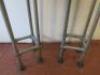 2 x Wooden Topped Rustic High Table with Scaffold Design Base. H110 x D57cm. - 3