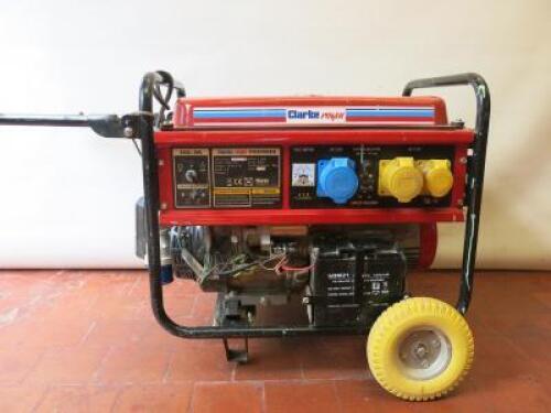 Clarke Power 4.5KVA Portable Petrol Generator, Model MFG4050ES, 1 x 230v & 2 x 115v Sockets.