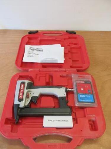 Craftsman Pneumatic 1/2" Crown Stapler, Model 351.181700. Comes with Operators Manual, Assorted Staples & Carry Case.