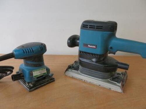 2 x Makita Sanders to Include: 1 x Makita Orbital Sheet Sander, Model 9046 & 1 x Makita Hand Held Sheet Sander, Model PC-GF15.