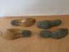 4 x Vintage Wooden Shoes (As Viewed/Pictured). - 4