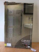 New Kudox Chrome Plated Decorative Towel Warmer. Size H97cm x W60cm. Comes in Original Box.