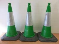 3 x JSP Green Traffic Cones.