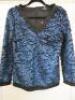 Black Sapote Mayfair Ladies Blue/Black Round Neck Textured Coat with Zip Front. Size S. RRP &pound;515.