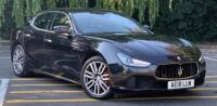 AE18 LUW: Maserati Ghibli DV6, 4 Door Saloon in Black. Automatic, Diesel, Mileage 35,896, First MOT Required. Black Leather Interior. Comes with 2 Keys, Manuals and Service Book with 3 Stamps, No V5.CONDITION REPORT: Front near side wing & passenger door 