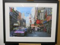 Dirty Hans 'Pop Goes New York 2' Print in Colours, Signed & Numbered 42/195, with Certificate of Authenticity Produced by Easel Publishing. Framed & Glazed. Size 65 x 90cm.