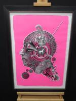 Framed & Glazed Lithograph Print, 'Machine Head' Signed Masa, 10/35. Size 58 x 75cm.