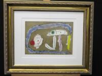Joan Miro Personnage 'Unnamed' Medium Pochoir, Dated 1965, Framed & Glazed, Edition 1275 Printed by Jacomet. Size 59 x 50cm.