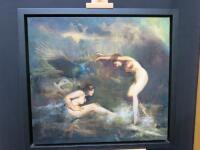 Iva Troj 'Embrace Series IV' Oil on Canvas, Signed by The Artist in Black Frame. Size 78 x 71cm.