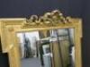 19th Century French Overmantel Gilt & Gesso Mirror with Baded Frame and Ribbon Crest Detail to Top. Size 94 x 149cm. - 2