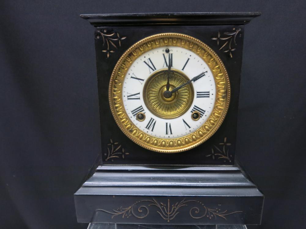 Antique Pendulum Wind-Up Chiming Mantel Clock, Ansonia Clock Antique Pendulum Wind-Up Chiming Mantel Clock, Ansonia Clock
