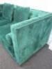 2 Seater Sofa, Upholstered in Emerald Chenille Material with Silver Coloured Studs. Comes with 2 Square & 2 Cylindrical Matching Cushions. Size H79cm x W180cm x D83cm. - 4
