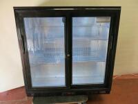 Sterling Pro Glass 2 Door Back Bar Chiller, Model SP2BC-BK/SL. Size H90cm x W90cm xD51cm