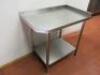 Stainless Steel Prep Table with Part Splash Back, Shelf Under & Adjustable Feet. Size H90cm x W100cm x D65cm. - 3
