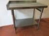 Stainless Steel Prep Table with Part Splash Back & Shelf Under. Size H86cm x W89cm x D59cm. - 2