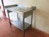 Stainless Steel Prep Table with Part Splash Back & Shelf Under. Size H86cm x W89cm x D59cm. - 3