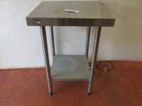 Vogue Stainless Steel Prep Table with Shelf Under, Size H90cm x W60cm x D60cm.