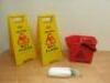 Quantity of Janitorial Supplies to Include: 2 x Jantex Wet Floor Signs, 1 x Bucket & 1 x Mop Head.