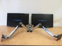 Pair of Samsung 23" Syncmaster DTV Monitors, Model 2333HD & Ergotron Dual Arm Monitor Stand.