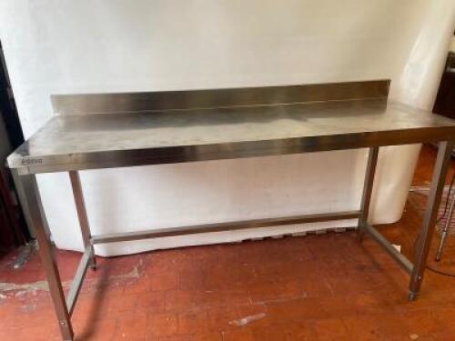 Adexa Stainless Steel Prep Table with Splash Back. Size H97 x W180 x D60cm.