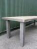 Wooden Top Dining Table on Metal Frame with 5 Heavy Grey Box Metal Legs, Size H75cm x W300cm x D85cm. - 5