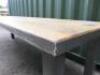 Wooden Top Dining Table on Metal Frame with 5 Heavy Grey Box Metal Legs, Size H75cm x W300cm x D85cm. - 3
