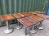 8 x Metal Frame Bar/Restaurant Tables with Square Wooden Tops & Heavy Metal Bases, Size H80cm x W50cm x D60cm. - 2