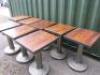 8 x Metal Frame Bar/Restaurant Tables with Square Wooden Tops & Heavy Metal Bases, Size H80cm x W50cm x D60cm. - 3