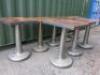 8 x Metal Frame Bar/Restaurant Tables with Square Wooden Tops & Heavy Metal Bases, Size H80cm x W50cm x D60cm. - 5