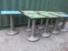 9 x Metal Frame Bar/Restaurant Tables with Square Perspex Tops & Heavy Metal Bases, Size H80cm x W50cm x D60cm. - 2