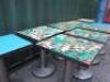 9 x Metal Frame Bar/Restaurant Tables with Square Perspex Tops & Heavy Metal Bases, Size H80cm x W50cm x D60cm. - 7