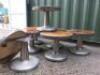 7 x Metal Frame Coffee Tables with Round Wooden Tops & Heavy Metal Bases, Size H45cm x Dia 60cm. - 2