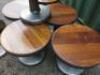 7 x Metal Frame Coffee Tables with Round Wooden Tops & Heavy Metal Bases, Size H45cm x Dia 60cm. - 4