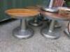 7 x Metal Frame Coffee Tables with Round Wooden Tops & Heavy Metal Bases, Size H45cm x Dia 60cm. - 6