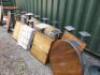 Large Quantity of Assorted Sized Metal Bases & Wooden Tops to include: 19 x Bar/Restaurant Table Bases, H74cm & 2 x Coffee Table Bases, H44cm & 16 x Wooden Table Tops to Include 5 x Round & 11 x Square. - 5