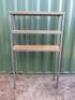 Large Metal Box Frame 3 Shelf Unit with Wooden Shelves. Size H180cm x W110cm x D37cm.