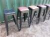 6 x Metal Pressed Stacking Stool with Brown Faux Leather Padded Seat to Include 5 x Black & 1 x Silver, Size H78cm x W30cm x D30cm. NOTE: missing 1 x padded seat. - 2