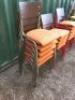 29 x Warings Furniture Stacking Metal Framed Chairs Upholstered in Hop Sack with Padded Seats to Include: 13 x Yellow & 16 x Red, Size H85cm. - 2