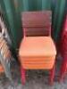 29 x Warings Furniture Stacking Metal Framed Chairs Upholstered in Hop Sack with Padded Seats to Include: 13 x Yellow & 16 x Red, Size H85cm. - 3