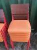 29 x Warings Furniture Stacking Metal Framed Chairs Upholstered in Hop Sack with Padded Seats to Include: 13 x Yellow & 16 x Red, Size H85cm. - 4