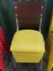 29 x Warings Furniture Stacking Metal Framed Chairs Upholstered in Hop Sack with Padded Seats to Include: 13 x Yellow & 16 x Red, Size H85cm. - 5