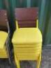 29 x Warings Furniture Stacking Metal Framed Chairs Upholstered in Hop Sack with Padded Seats to Include: 13 x Yellow & 16 x Red, Size H85cm. - 6