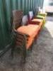 29 x Warings Furniture Stacking Metal Framed Chairs Upholstered in Hop Sack with Padded Seats to Include: 13 x Yellow & 16 x Red, Size H85cm. - 8