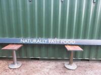 "Naturally Fast Food" Illuminated Sign in Metal Box Frame, Size H8cm x W466cm x D20cm. NOTE: sign is untested.