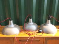 3 x Industrial Pendant Ceiling Lights, Diameter 35cm.