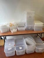 Large Assorted Quantity of Commercial Kitchen Plastic Tupperware & Pots to Include: Food Bins, Containers with Lids, Sauce Pots & Other (As Pictured/Viewed).