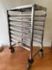 Vogue 7 Rack Mobile Trolley in Polished Stainless Steel. Size H90 x W39 x D55cm. - 2
