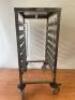 Vogue 7 Rack Mobile Trolley in Polished Stainless Steel. Size H90 x W39 x D55cm. - 2