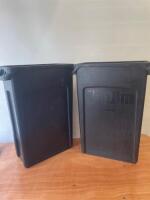 2 x Black Rubbermaid Slim Jim Waste Bin.